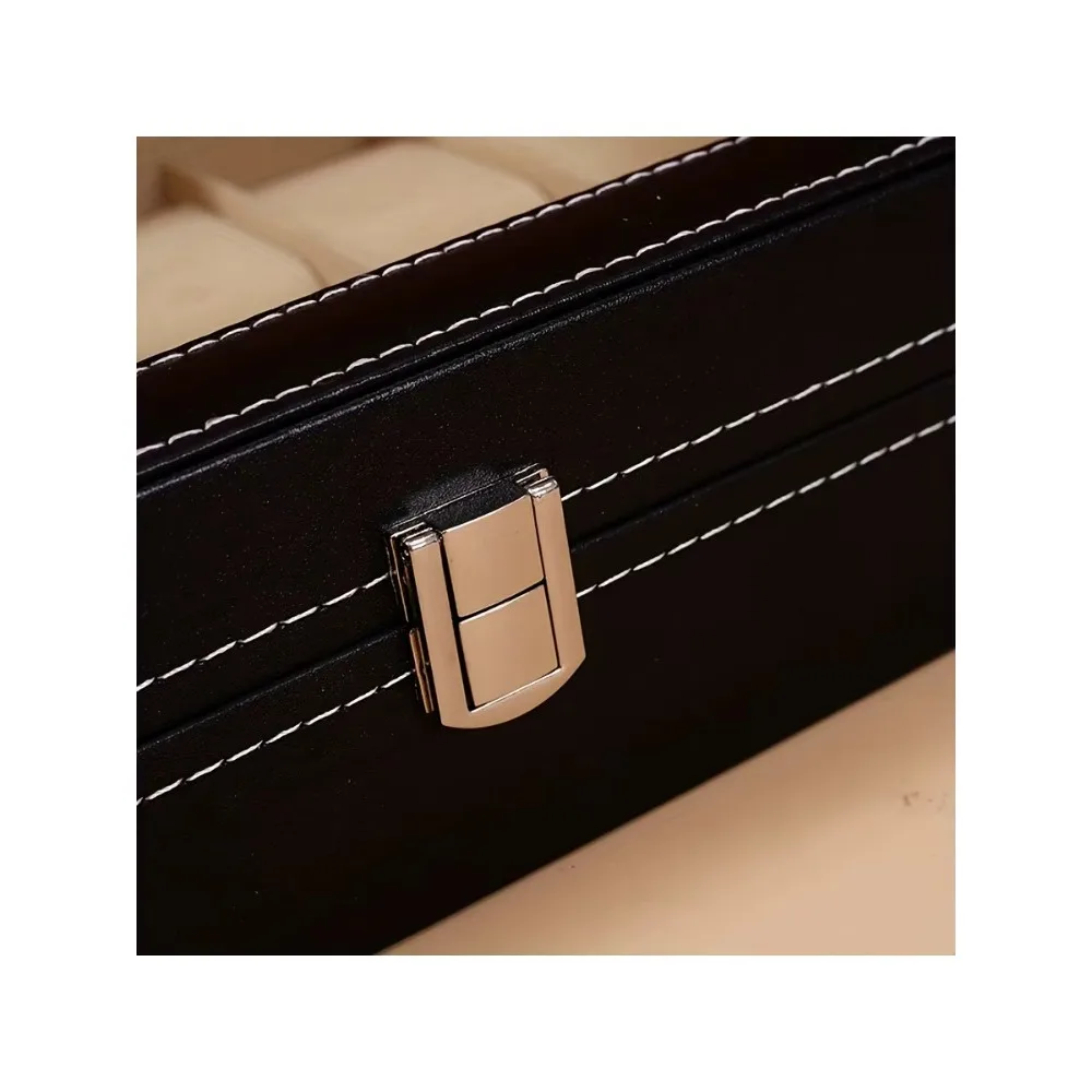 12-Slot-Watch-Organizer-with-Lock-Removable-Pillows-Synthetic-Leather-Storage-Case-for-Men-Travel-Gifts-2