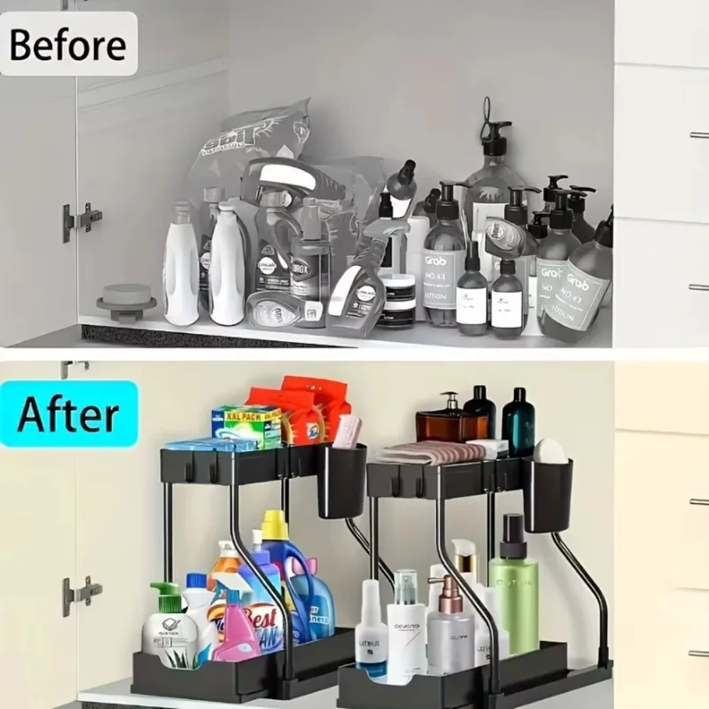 2-Tier-Slide-Out-Under-Sink-Organizer-with-Hooks-Space-Saving-Storage-Rack-for-Kitchen-Bathroom-2