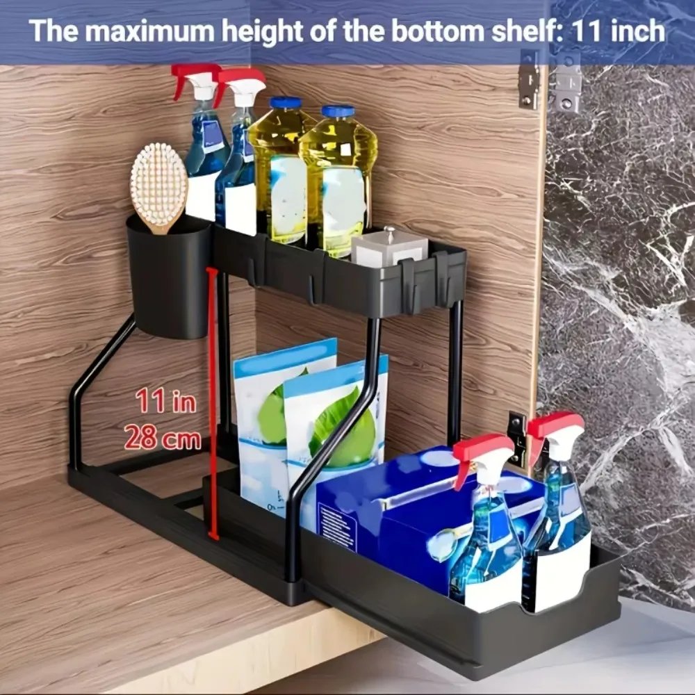 2-Tier-Slide-Out-Under-Sink-Organizer-with-Hooks-Space-Saving-Storage-Rack-for-Kitchen-Bathroom-4
