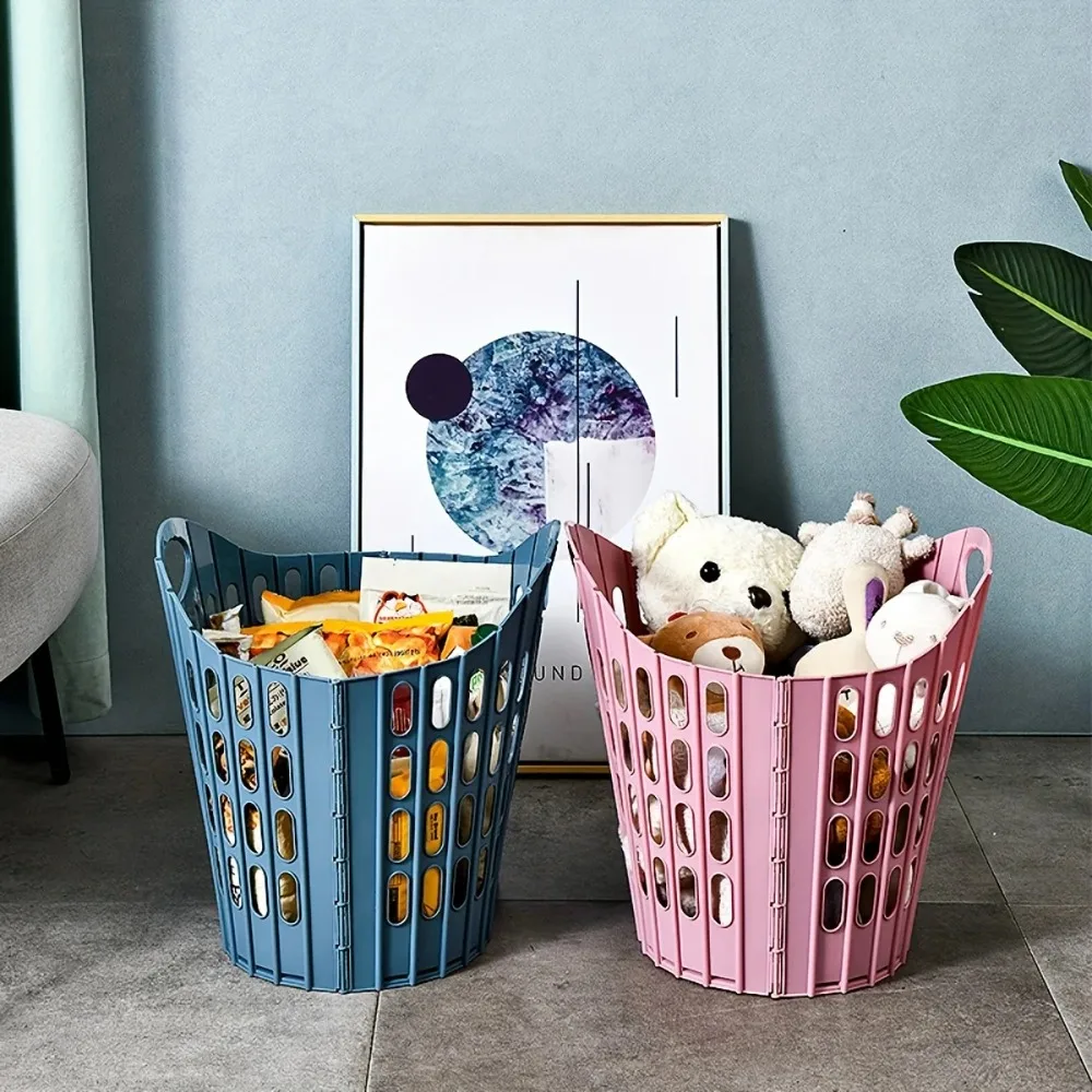 Bohemian-Style-Foldable-Laundry-Basket-with-Handle-Durable-Plastic-Rectangular-Design-Breathable-Lightweight-3