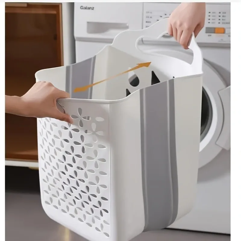 Foldable-Laundry-Basket-Modern-Plastic-Ventilated-Wall-Mounted-Storage-No-Drilling-Space-Saving-Collapsible-Organizer-4