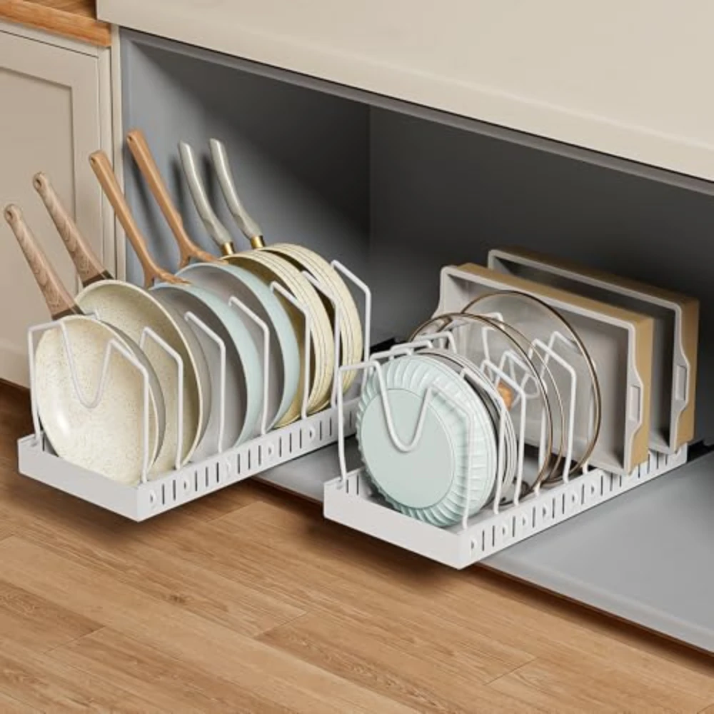 Kitchen-Pull-Out-Pot-Rack-Adjustable-Cupboard-Trays-Dishes-Partition-Shelf-with-Slide-Rails-Organizer-Tray-2